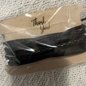 Unbranded Black Multi-Strand Leather Wrap Bracelet for Men